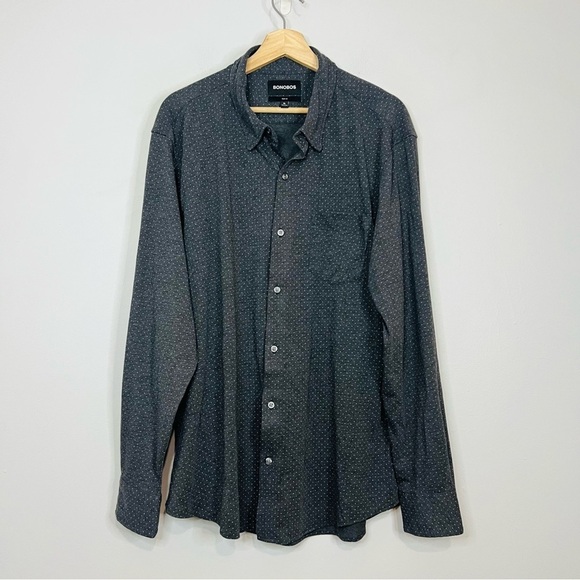 Bonobos Black Dotted Slim Fit Button Up XL - Picture 1 of 5